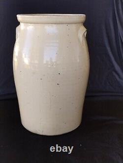 Antique Red Wing 3 Gallon Stoneware Butter Churn Crock Oval Birch Leaf 14 3/4