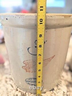 Antique Red Wing 3 Gallon Stoneware Crock With 4 Wing
