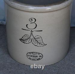 Antique Red Wing 3 gallon Stoneware Crock Elephant Ears bottom marked