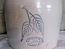 Antique Red Wing Beehive UNION Stoneware Co. Birchleaf 3 Gal Crock Jug NICE