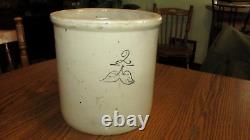 Antique Red Wing Pottery 2 Gallon Transition Stoneware Crock Elephant Ears