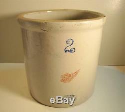 Antique Red Wing Stoneware Two Gallon Crock (2 gal.) very good, vintage wear