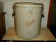 Antique Red Wing Union Stoneware #8 Crock With Bale Handles