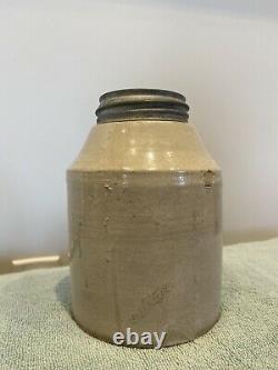Antique Red Wing Union Stoneware Crock Mason Fruit Jar Zink Lid Canning