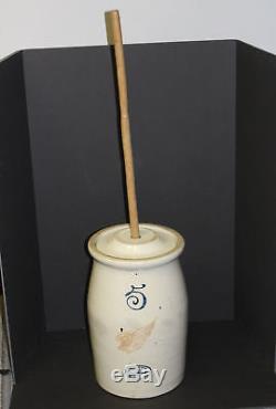 Antique Red Wing stoneware 5 gallon hand thrown crock butter Churn