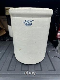 Antique Robinson Ransbottom Stoneware Blue Crown Pottery 5 Gallon Pot 18