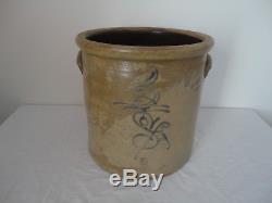 Antique S/A Artist Initials Salt Glaze Stoneware 3 Gallon Crock Red Wing Ohio