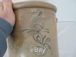 Antique S/A Artist Initials Salt Glaze Stoneware 3 Gallon Crock Red Wing Ohio
