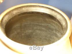 Antique S. Hart 2 Gallon, Stoneware Preserve Jar With Cobalt Slip Double Birds