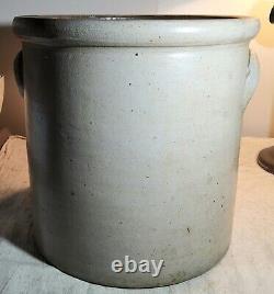 Antique Salt Glaze Grey Stoneware Crock 3 Bangor Stoneware Co Bangor Maine 11lbs