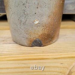 Antique Salt Glaze Stoneware Crock With Lip Brown Colors 10.5 Inches High