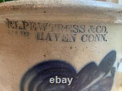 Antique Salt Glaze Stoneware S L Pewtress & Co Fair Haven Cobalt Blue Decorated