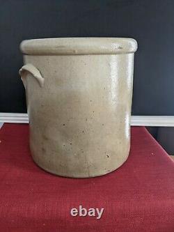 Antique Salt Glazed 2 Gallon Stoneware Crock With Handles