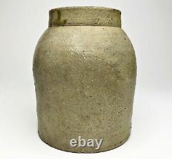 Antique Salt Glazed Primitive Stoneware Crock / Pickling Canning Jar 1.75 qt