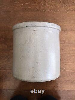 Antique Salt Glazed Stoneware 2 Gallon Crock Grey Cobalt. Nice Condition