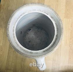 Antique Salt Glazed Stoneware 3 Gallon Crock with Cobalt Star Design