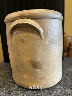 Antique Salt Glazed Stoneware Crock With Blue Cobalt #3