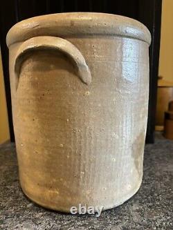 Antique Salt Glazed Stoneware Crock With Blue Cobalt #3