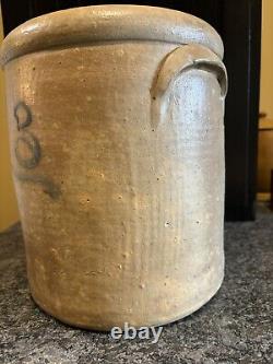 Antique Salt Glazed Stoneware Crock With Blue Cobalt #3