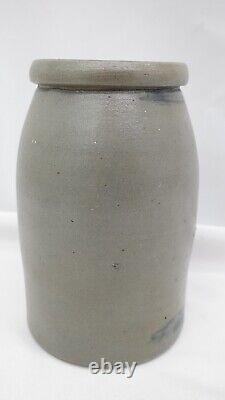 Antique Salt Glazed Stoneware Sealer Crock TF