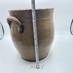 Antique Seymour Troy Blue Floral Stoneware Crock Old