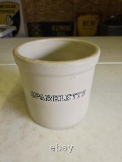 Antique Sparkletts Water Advertising One Gallon Stoneware Crock