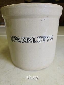 Antique Sparkletts Water Advertising One Gallon Stoneware Crock