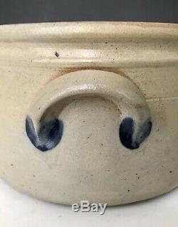 Antique Stoneware 1G Cowden & Wilcox PA Crock with Cobalt Spitting Tulip, c1870
