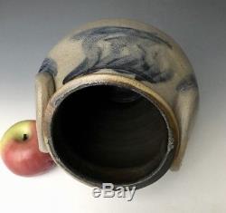 Antique Stoneware 1G Ovoid Jar Crock with Primitive Cobalt, NY/CT/NJ c. 1835