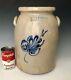 Antique Stoneware 2g E&lp Norton Jar Crock With Cobalt Floral, Bennington Vt