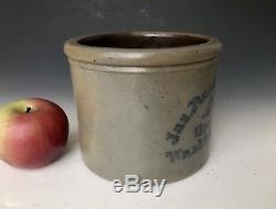 Antique Stoneware 4# Butter Crock with Cobalt Stencil, Jas. Rankin, Washington PA