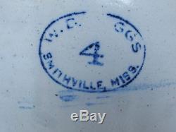 Antique Stoneware 4 Gallon Crock Butter Churn W. D. Suggs Mississippi 1900
