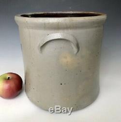 Antique Stoneware A+ 2G Crock with Cobalt Chicken Pecking Corn, NY State, ca. 1875