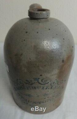 Antique Stoneware Advertising Jug Cobalt Decorated Somerville & Co. Staunton, Va