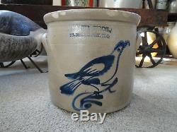 Antique Stoneware Bird Crock 1 Gallon Fulper Nj