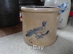 Antique Stoneware Bird Crock 1 gal Brady & Ryan Ny