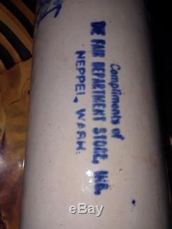 Antique Stoneware Blue And White Antique Rolling Pin