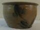 Antique Stoneware Butter Crock Blue Tulip Decorated Shenfelter Reading Pa