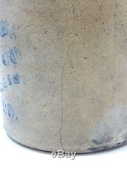 Antique Stoneware Cobalt Blue Crock Wholesale Druggist Chicago IL
