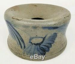 Antique Stoneware Cobalt Decorated Salt Glazed Spittoon Attributed to Remmey