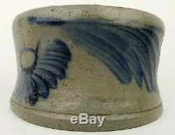 Antique Stoneware Cobalt Decorated Salt Glazed Spittoon Attributed to Remmey