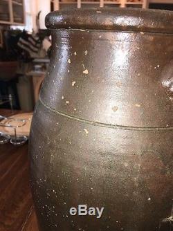 Antique Stoneware Crock Butter Churn 4 Gallon 18-1/2