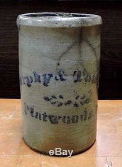 Antique Stoneware Crock, Flatwoods Pa Fayette County, Blue & Grey, Connellsville