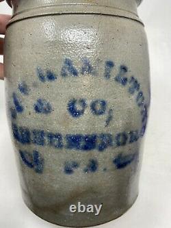 Antique Stoneware Crock Hamilton and Company Greensboro Pennsylvania Cobalt Blue