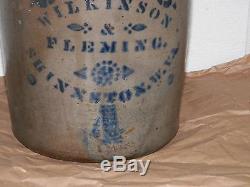 Antique Stoneware Crock Jar 4 Gal Shinnston WVa/West Virginia, Wilkinson Fleming