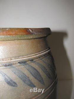 Antique Stoneware Crock, Jar, Origin Unknown, cobalt, ceramics
