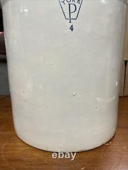 Antique Stoneware Crock YORK P 4 Gallon Glazed 12.5 Tall Beautiful