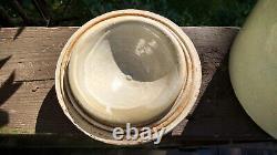 Antique, Stoneware Crock with Lid and Iron Bail