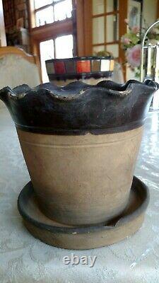 Antique Stoneware Flower Pot