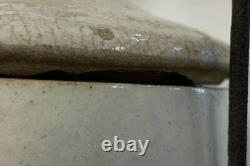 Antique Stoneware Food Butter Cheese Crock Stone Lid Iron Clamping Bail